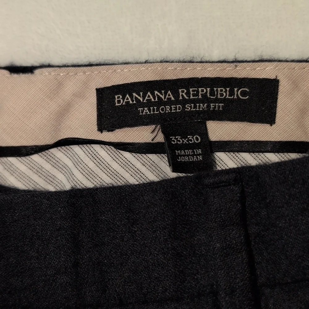 Banana Republic Navy Blue Wool Dress Pants 33x30‎ Tailored Slim Fit